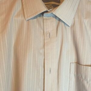 Covington Men's Light Beige Striped Dress Shirt